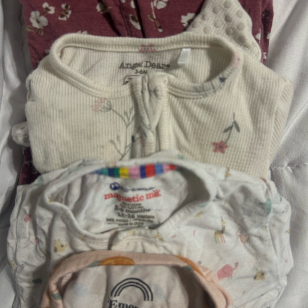 Floral and Patterned Baby Girl Bodysuits - Multicolor Set - Picture 9 of 10